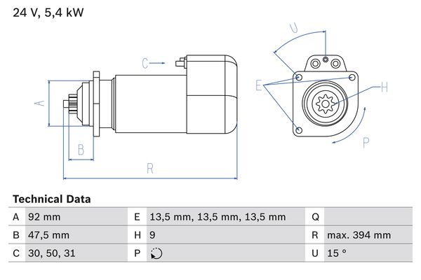 BOSCH 0986019000090 Önindító