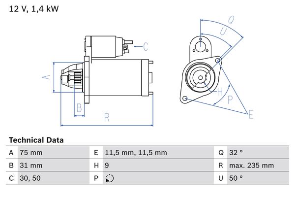 BOSCH 0986019840090 BX öninditó