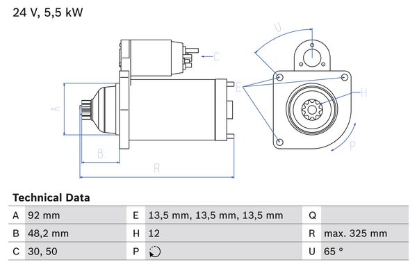 BOSCH 0986021480090 BX önindító