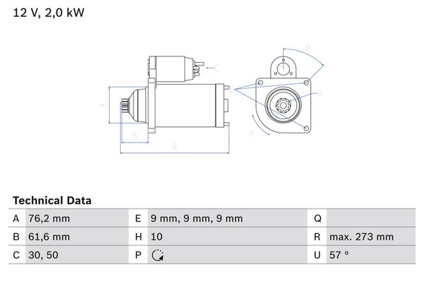 BOSCH 0986021870090 BX ÖNINDÍTÓ