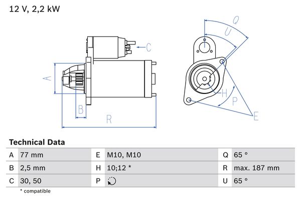 BOSCH 0986022720090 BX önindító