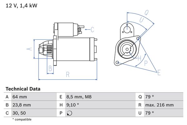 BOSCH BOS0986022730 önindító