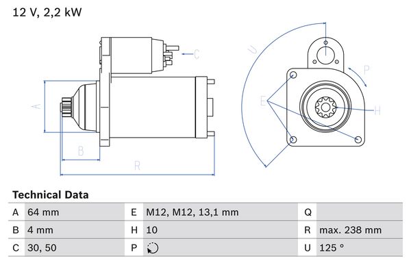 BOSCH 0986022770090 BX önindító