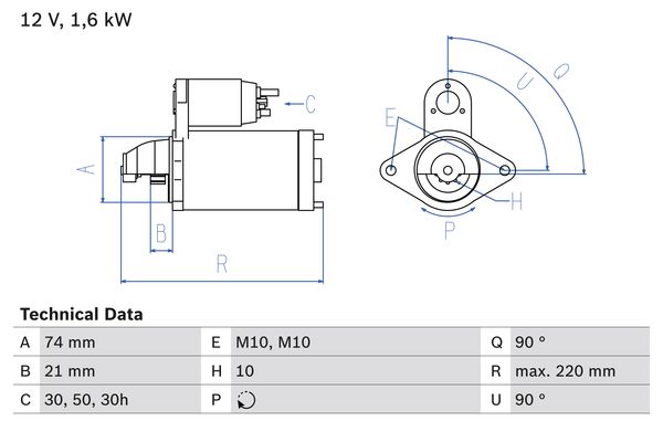 BOSCH 0986022930090 Önindító