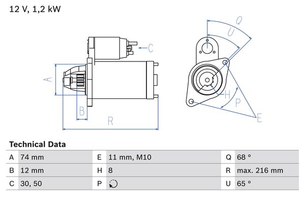 BOSCH 0986023550090 BX önindító