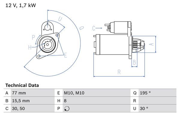 BOSCH 0986023600090 BX önindító