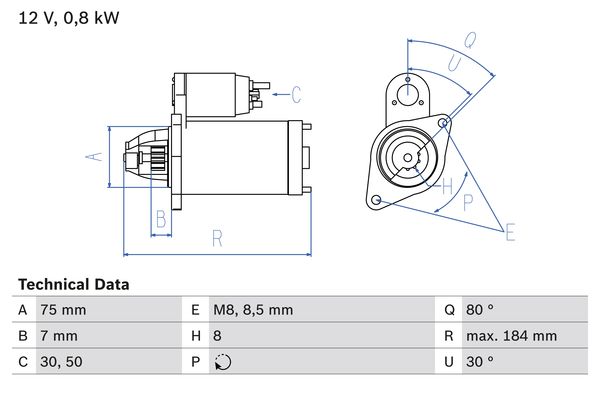 BOSCH 0986023880090 BX önindító