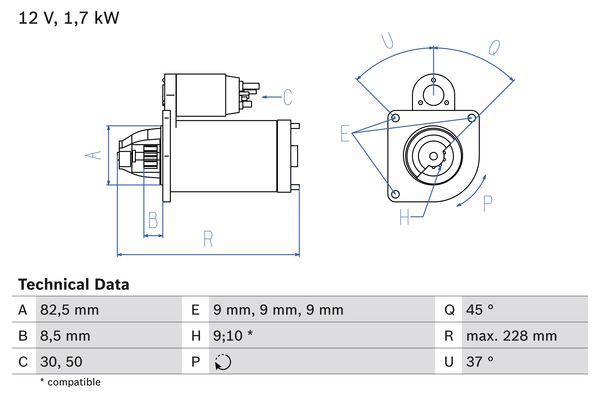 BOSCH 1001466511 0986025660090 - önindító