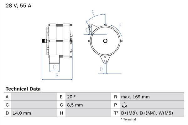 BOSCH 0986034370 Generator / Alternator