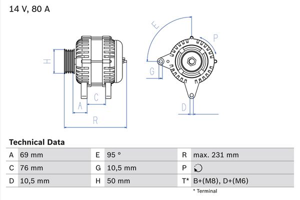 BOSCH 0986039100090 Generátor