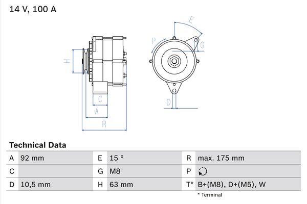 BOSCH 0986039450090 Generátor