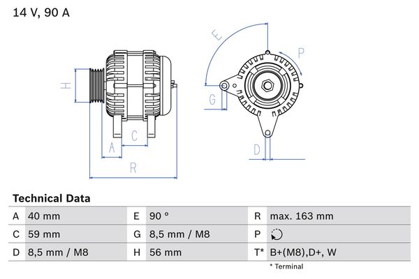 BOSCH 0986040940090 Generátor