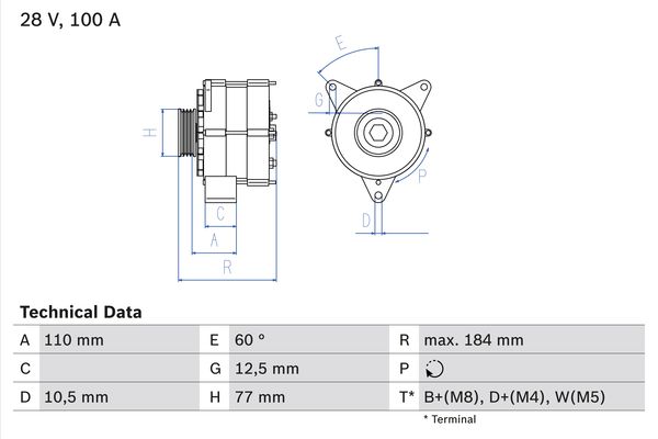 BOSCH 0986041030090 Generátor