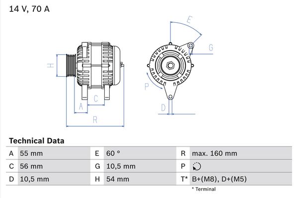 BOSCH 0986041240 Generátor  1,0/1,2