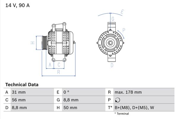 BOSCH 0986041530090 Generátor