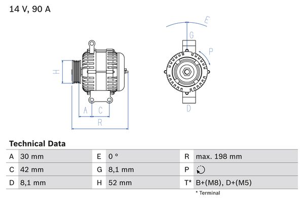 BOSCH 0986041800090 Generátor