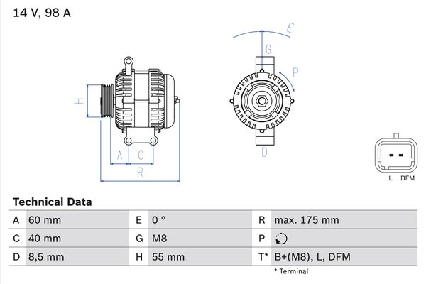 BOSCH 0986041850 Generátor