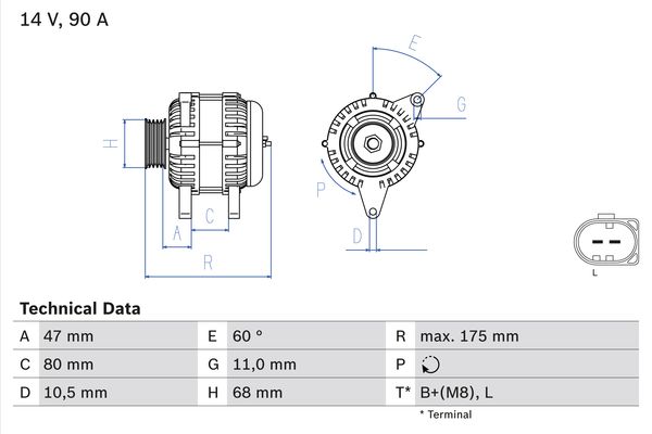 BOSCH 0986041960090 Generátor