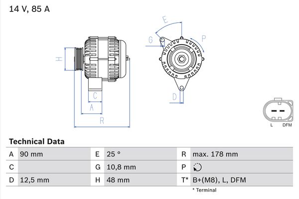 BOSCH 1000317235 0986042470090 - generátor