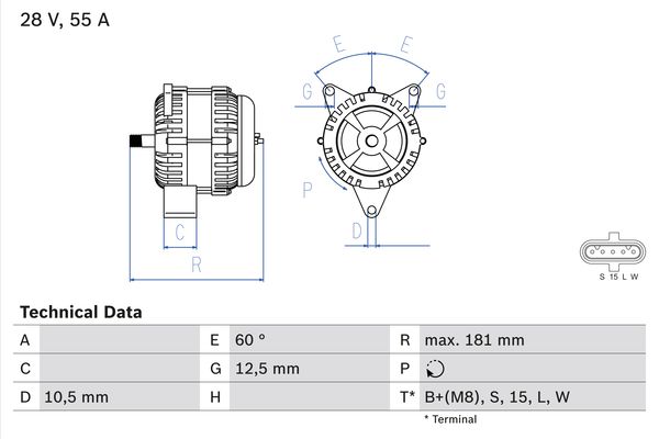 BOSCH 0986042580090 Generátor