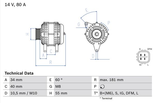 BOSCH 0986042660090 Generátor