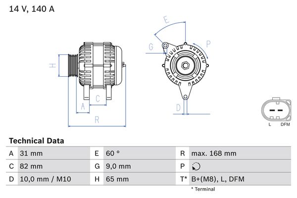 BOSCH 0986044470 ALTERNATOR VW PASSAT 2,8 99-