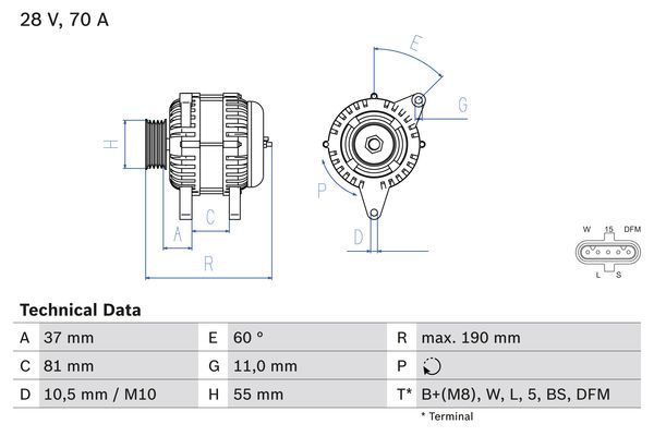 BOSCH 524134 0 986 045 160 ALTERNATOR CUMMINS 0986045160