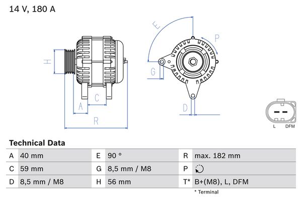 BOSCH  0986045340090 - generátor