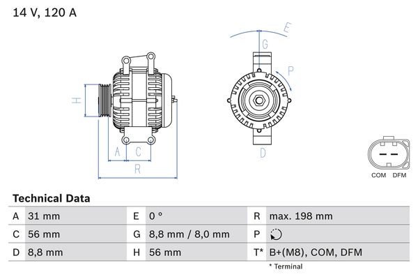 BOSCH 1000482301 0986045380090 - generátor