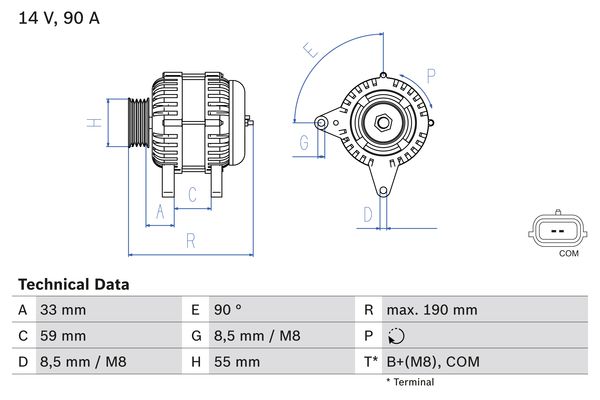 BOSCH 1000366707 0986046440090 - generátor