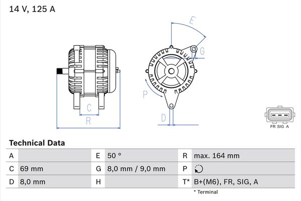 BOSCH 1001558283 0986049181090 - generátor