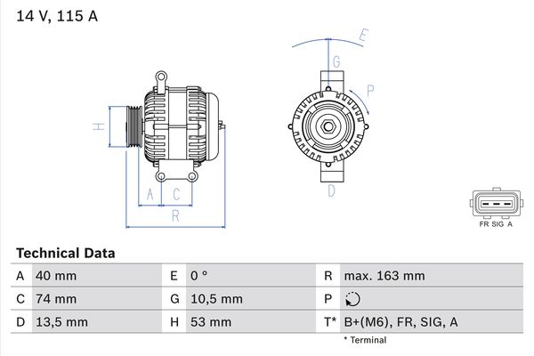 BOSCH 1001558303 0986049520090 - generátor