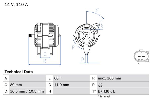 BOSCH 526 930 0 986 080 060 - Generátor