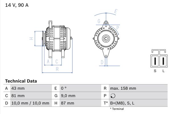 BOSCH BOS0986080430 generátor