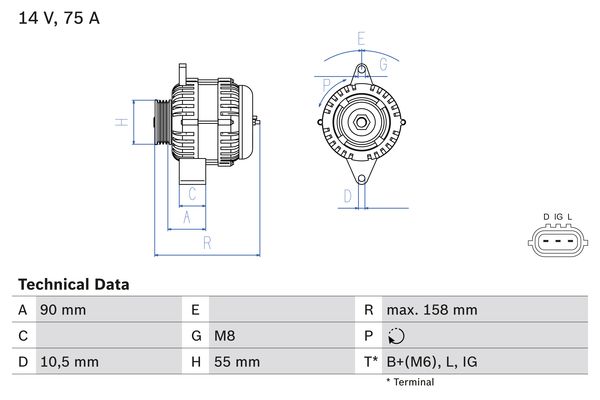 BOSCH BOS0986082830 generátor