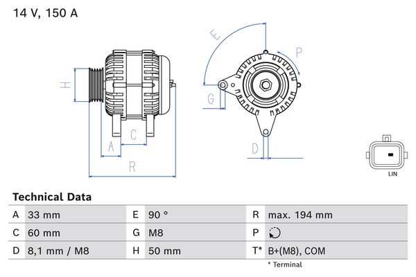 BOS 0986084690 generátor