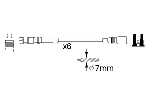 BOSCH 0986356302 Gyújtókábel készlet, gyertyakábel szett