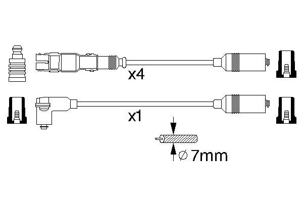 BOSCH 0986356304 Gyújtókábel készlet, gyertyakábel szett