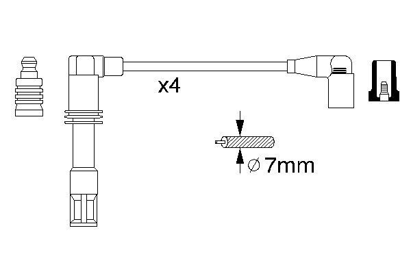 BOSCH 0986356308 Gyújtókábel készlet, gyertyakábel szett