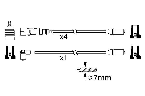 BOSCH 1001580258 0986356339 - Gyújtókábel készlet