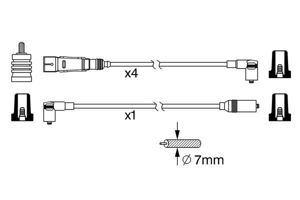 BOSCH 1001580261 0986356342 - Gyújtókábel készlet