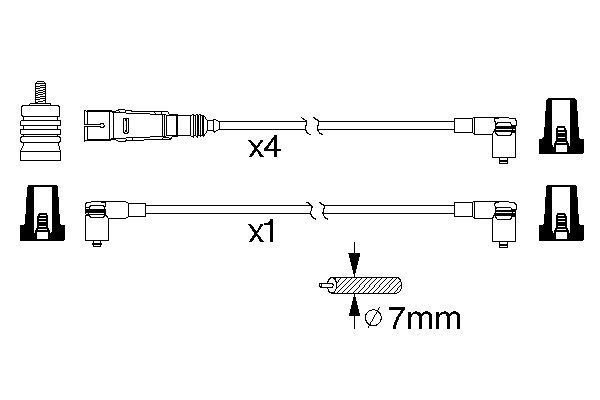 BOSCH 50047 0 986 356 343 - Gyújtókábel készlet, gyertyakábel szett