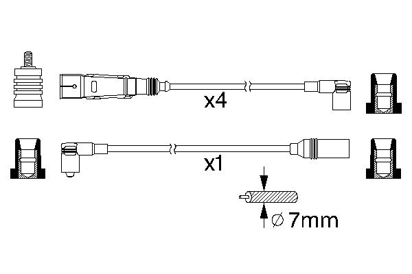 BOSCH BOS0986356355 Gyújtókábel készlet, gyertyakábel szett