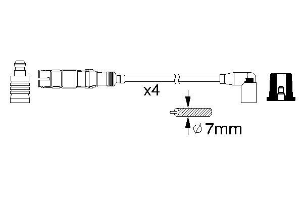 BOSCH 0986356359 Gyújtókábel készlet, gyertyakábel szett