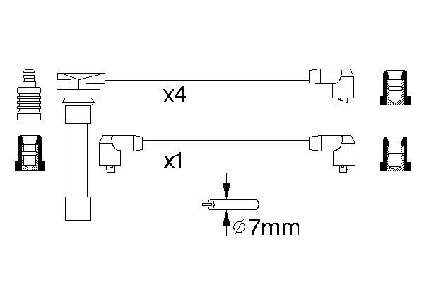 BOSCH 0986356703 Gyújtókábel készlet, gyertyakábel szett