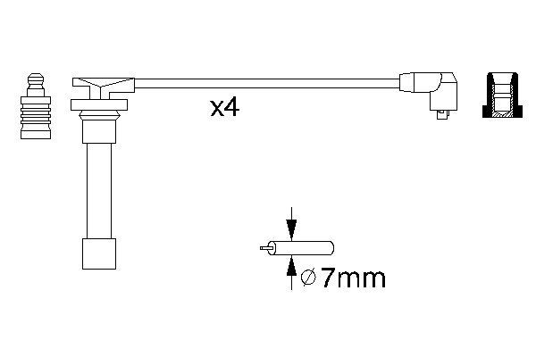 BOSCH 186564 0 986 356 721 - Gyújtókábel készlet, gyertyakábel szett