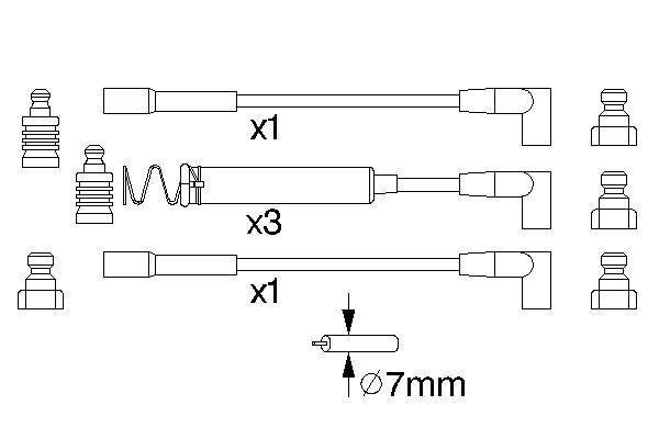 BOSCH 50050 0 986 356 723 - Gyújtókábel készlet, gyertyakábel szett