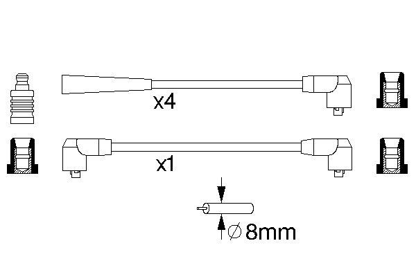 BOSCH 180907 0 986 356 726 - Gyújtókábel készlet, gyertyakábel szett