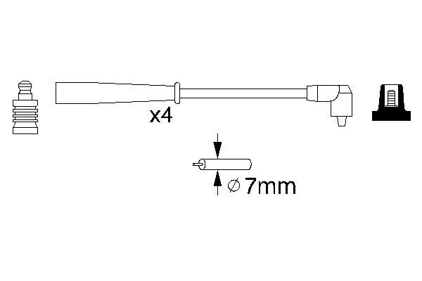 BOSCH BOS0986356727 gyújtókábel készlet