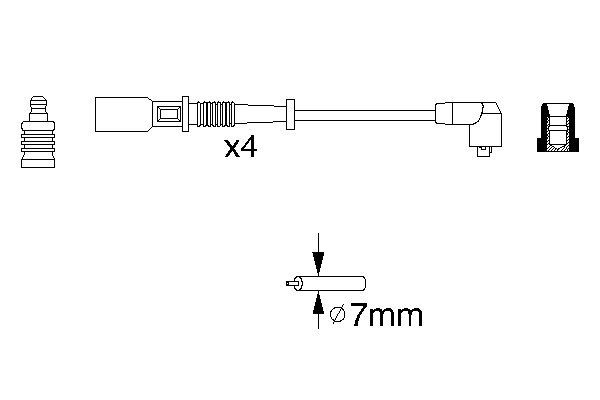 BOSCH 0986356754 Gyújtókábel készlet, gyertyakábel szett